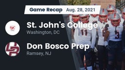 Recap: St. John's College  vs. Don Bosco Prep  2021