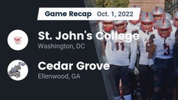 Recap: St. John's College  vs. Cedar Grove  2022