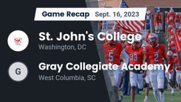 Recap: St. John's College  vs. Gray Collegiate Academy 2023