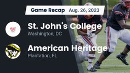 Recap: St. John's College  vs. American Heritage  2023
