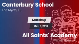 Matchup: Canterbury School vs. All Saints' Academy  2018