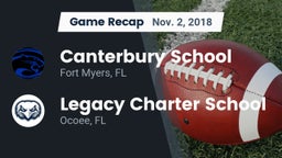 Recap: Canterbury School vs. Legacy Charter School 2018