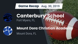 Recap: Canterbury School vs. Mount Dora Christian Academy 2019