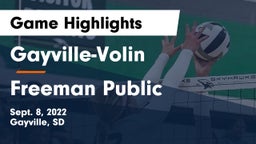 Gayville-Volin  vs Freeman Public  Game Highlights - Sept. 8, 2022