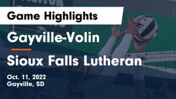 Gayville-Volin  vs Sioux Falls Lutheran Game Highlights - Oct. 11, 2022