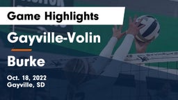 Gayville-Volin  vs Burke  Game Highlights - Oct. 18, 2022