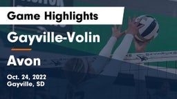 Gayville-Volin  vs Avon  Game Highlights - Oct. 24, 2022
