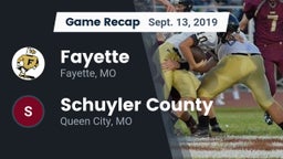 Recap: Fayette  vs. Schuyler County 2019