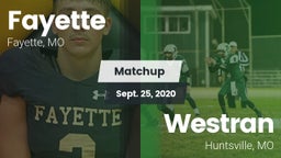 Matchup: Fayette  vs. Westran  2020