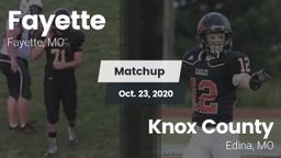 Matchup: Fayette  vs. Knox County  2020