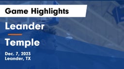 Leander  vs Temple  Game Highlights - Dec. 7, 2023