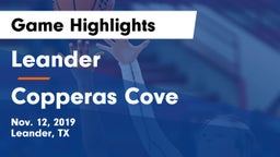 Leander  vs Copperas Cove Game Highlights - Nov. 12, 2019
