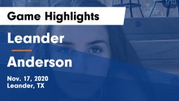 Leander  vs Anderson  Game Highlights - Nov. 17, 2020
