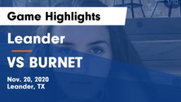 Leander  vs VS BURNET Game Highlights - Nov. 20, 2020
