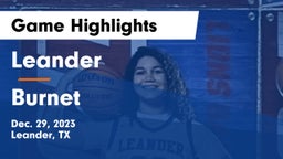 Leander  vs Burnet  Game Highlights - Dec. 29, 2023
