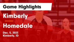 Kimberly  vs Homedale  Game Highlights - Dec. 5, 2023