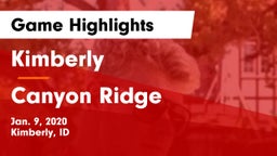 Kimberly  vs Canyon Ridge  Game Highlights - Jan. 9, 2020