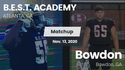 Matchup: B.E.S.T. ACADEMY vs. Bowdon  2020