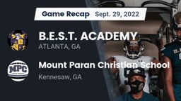 Recap: B.E.S.T. ACADEMY  vs. Mount Paran Christian School 2022
