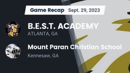 Recap: B.E.S.T. ACADEMY  vs. Mount Paran Christian School 2023