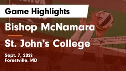 Bishop McNamara  vs St. John's College  Game Highlights - Sept. 7, 2022