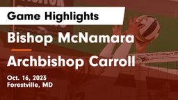 Bishop McNamara  vs Archbishop Carroll  Game Highlights - Oct. 16, 2023