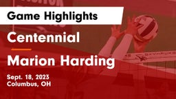 Centennial  vs Marion Harding  Game Highlights - Sept. 18, 2023