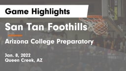 San Tan Foothills  vs Arizona College Preparatory  Game Highlights - Jan. 8, 2022