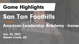 San Tan Foothills  vs American Leadership Academy - Ironwood Game Highlights - Jan. 25, 2022