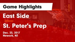 East Side  vs St. Peter's Prep  Game Highlights - Dec. 23, 2017