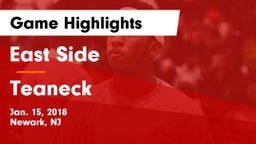 East Side  vs Teaneck  Game Highlights - Jan. 15, 2018