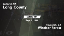 Matchup: Long County High vs. Windsor Forest  2016