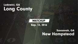 Matchup: Long County High vs. New Hampstead  2016