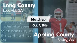 Matchup: Long County High vs. Appling County  2016