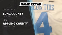 Recap: Long County  vs. Appling County  2016