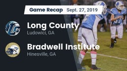 Recap: Long County  vs. Bradwell Institute 2019