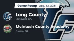 Recap: Long County  vs. McIntosh County Academy  2021