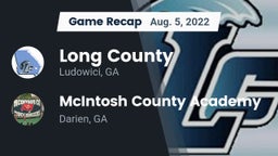 Recap: Long County  vs. McIntosh County Academy  2022
