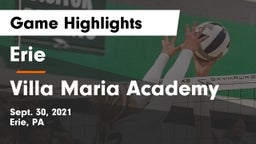 Erie  vs Villa Maria Academy Game Highlights - Sept. 30, 2021