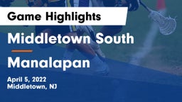 Middletown South  vs Manalapan  Game Highlights - April 5, 2022