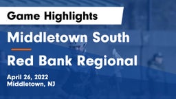 Middletown South  vs Red Bank Regional  Game Highlights - April 26, 2022
