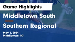 Middletown South  vs Southern Regional  Game Highlights - May 4, 2024