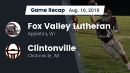 Recap: Fox Valley Lutheran  vs. Clintonville  2018