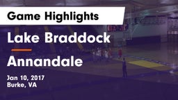 Lake Braddock  vs Annandale  Game Highlights - Jan 10, 2017