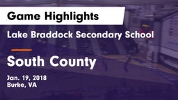 Lake Braddock Secondary School vs South County  Game Highlights - Jan. 19, 2018