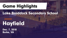 Lake Braddock Secondary School vs Hayfield  Game Highlights - Dec. 7, 2018