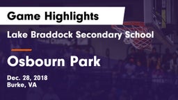 Lake Braddock Secondary School vs Osbourn Park  Game Highlights - Dec. 28, 2018