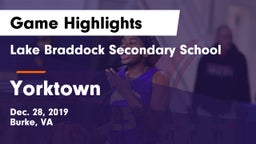 Lake Braddock Secondary School vs Yorktown  Game Highlights - Dec. 28, 2019