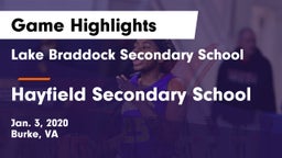 Lake Braddock Secondary School vs Hayfield Secondary School Game Highlights - Jan. 3, 2020