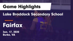 Lake Braddock Secondary School vs Fairfax  Game Highlights - Jan. 17, 2020